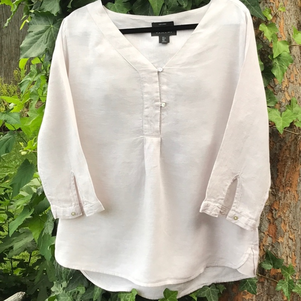Beige Linen Tunic Top NWOT size L